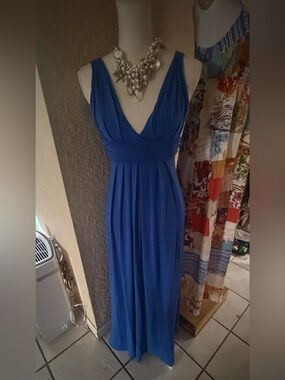 Tart Collection Royal Blue  Pleated V-Neck Maxi Dress XS